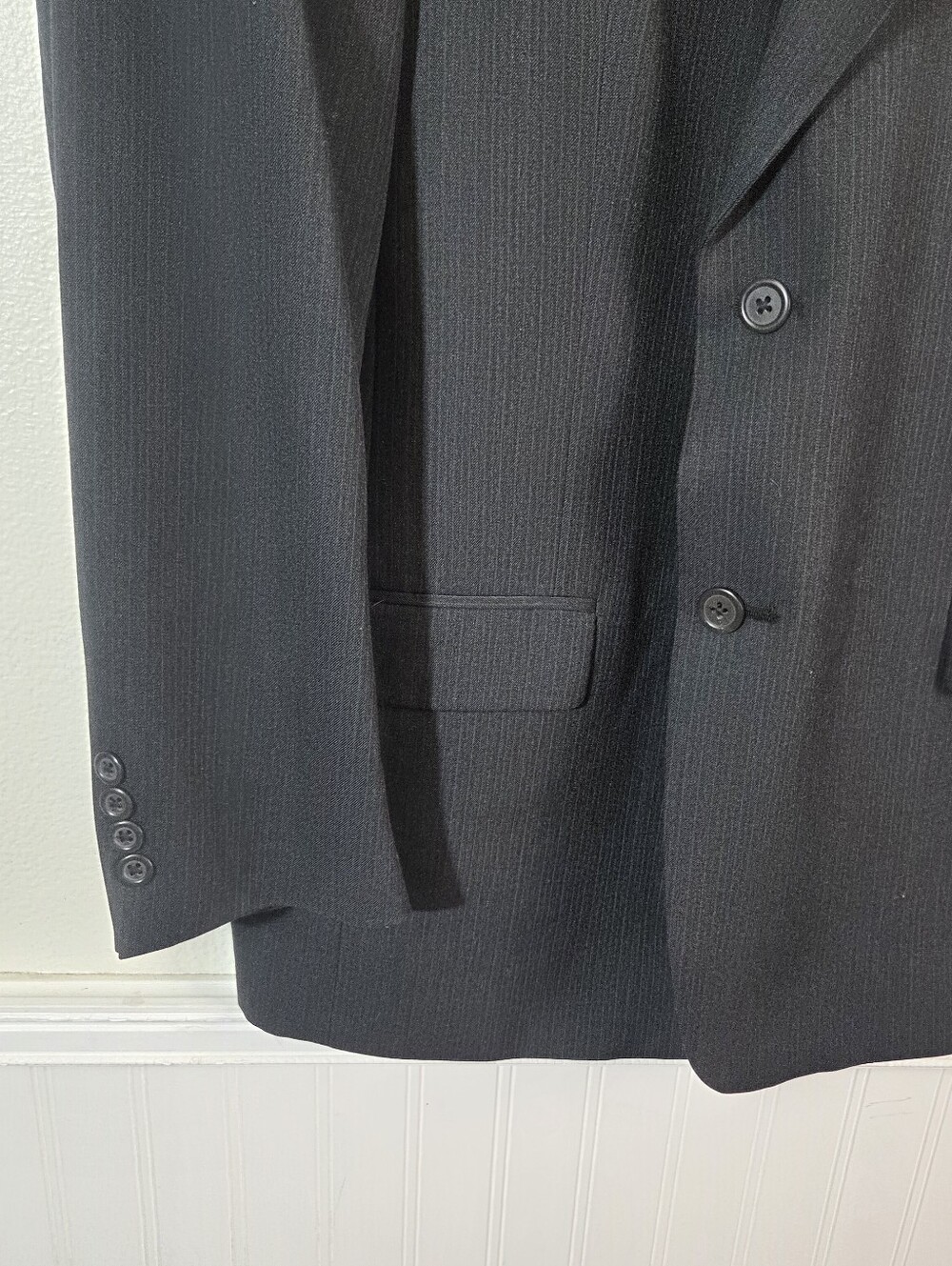 Vintage Tommy Hilfiger Blazer Sport Coat Mens 43R Gray Pure Wool USA Made - Picture 7 of 11